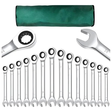 Imagem do Jogo De Chave Combinado Esquadro E De Catraca 14 Pcs 8 24mm Branco