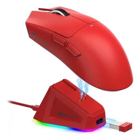 Imagem do Mouse Gamer Attack Shark X11 Wireless Leve Leve 22k Dpi Vermelho