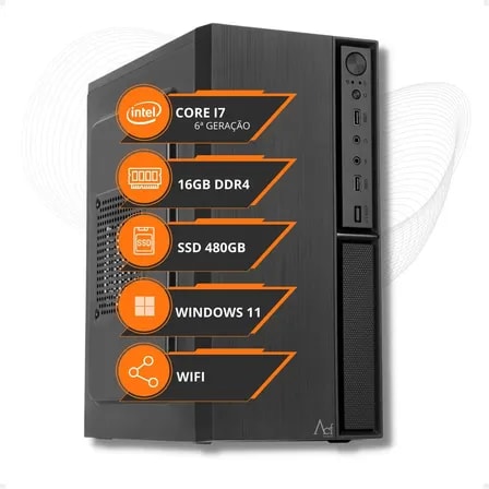 Imagem do Pc Cpu I7 6 Geracao 16gb Ram Ddr4 Ssd 480gb Wifi 480 Gb 16 Gb Intel Hd Graphics