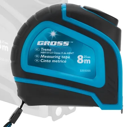 Imagem do Trena Profissional 8m Emborrachada Fita Metrica Aco Gross