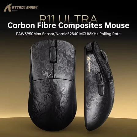 Imagem do Mouse Gamer Sem Fio Attack Shark R11 Ultra Moren