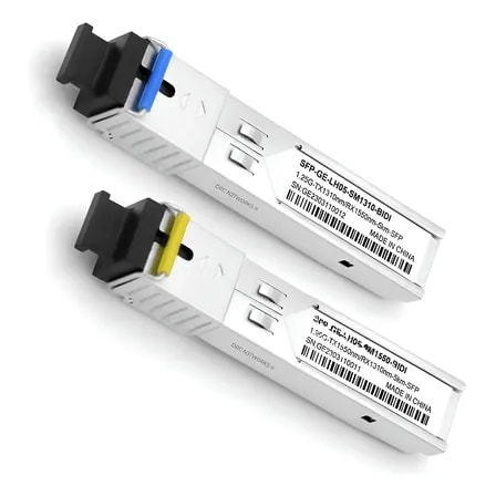 Imagem do Par Sfp 1 25g Fibra Unica 5km Sc 1000base Bx 1310 1550nm