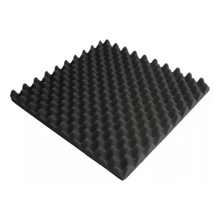 Imagem do Kit 10 Placas Espuma Acustica Antichama 50cm X 50cm X 2cm Cinza Escuro