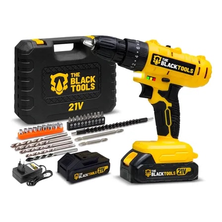 Imagem do Furadeira Parafusadeira De Impacto 2 Baterias 10mm C Maleta Amarelo 127 220v 50 60hz