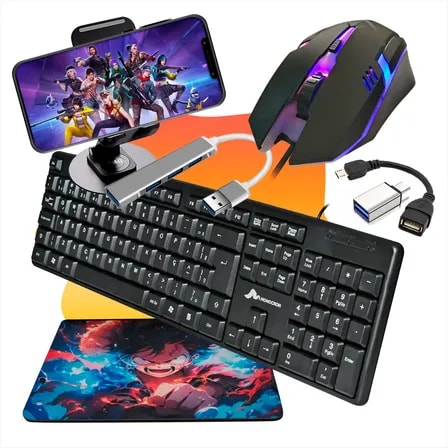 Imagem do Kit Gamer Mobilador Barato Teclado Mouse Promocao Especial Tipo C E V8