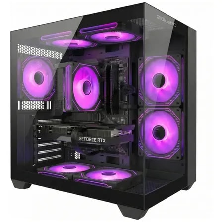Imagem do Pc Gamer Ludic By Bluepc Amd Ryzen 5 8400f Geforce Rtx 5060 8gb 16gb Ddr5 Ssd 512gb M 2 Nvme 600w 80 Plus Preto 7 Fans Rgb Pgbp Lu2192 512 Gb 16 Gb