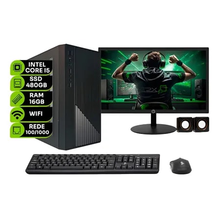 Imagem do Computador Completo Intel Core I5 16gb Ssd 480gb Monitor 20 480 Gb 16 Gb Intel
