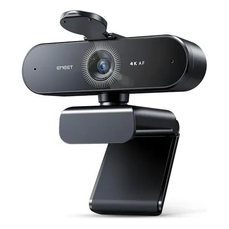 Imagem do Emeet Novaa 4k Webcam 1080p 60fps Camera Para Pc Streaming Microfone Kit Viedeo Conferencia Foco Automatico Preto Black