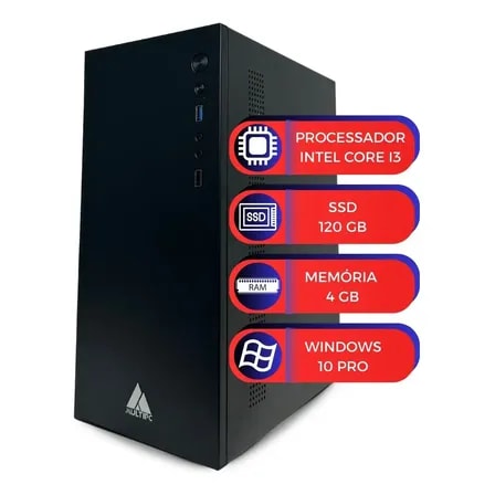 Imagem do Computador Multipc Intel Core I3 4gb Ram Ssd 120gb Win10 Pro 120 Gb 4 Gb Integrada