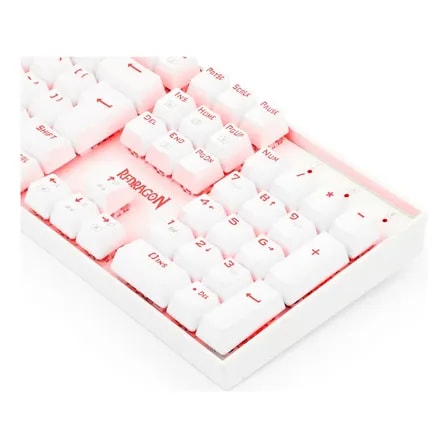 Imagem do Teclado Redragon Mitra Led Vermelho Lunar White Switch Azul Lunar White Portugues Abnt2 Branco Portugues Brasil