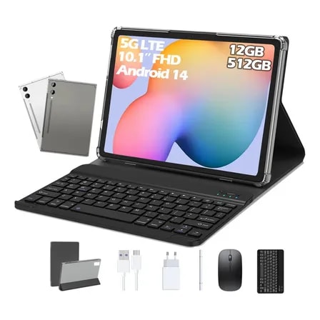 Imagem do Tablet Bml A9 5g Wifi 10 1 12gb 512gb Teclado Case 8 28mp Cor Prateado