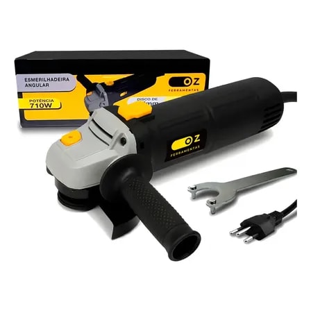 Imagem do Esmerilhadeira Lixadeira Angular 4 1 2 Pol 125mm 710w Corte Lixa E Desbaste Ea3000 Oz Preto 127v 60hz