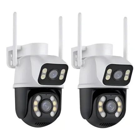 Imagem do Kit 2 Camera De Seguranca Ip A28 App Icsee Estary Shop 3mp Wi Fi Branco Preto