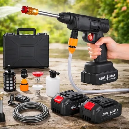 Imagem do Lavadora A Jato De Alta Pressao Portatil Recarregavel Preto 127 220v 50 60