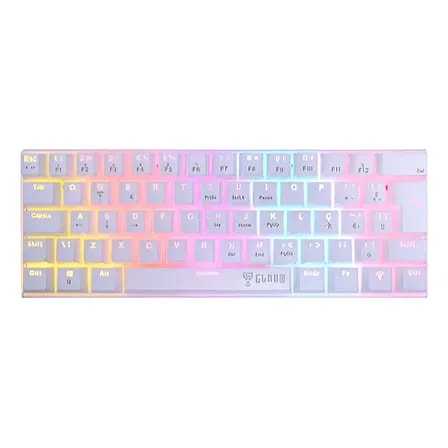 Imagem do Teclado Gamer 60 Mecanico Pt Br Branco Preto Led Branco Tk76 Portugues Brasil