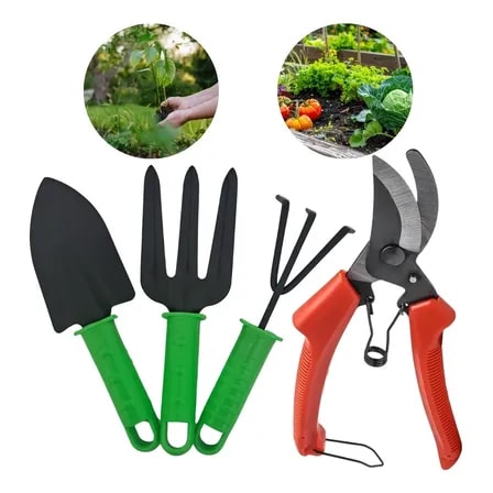 Imagem do Kit Jardinagem Ferramenta Jardim Horta Alicate Poda Pa Garfo