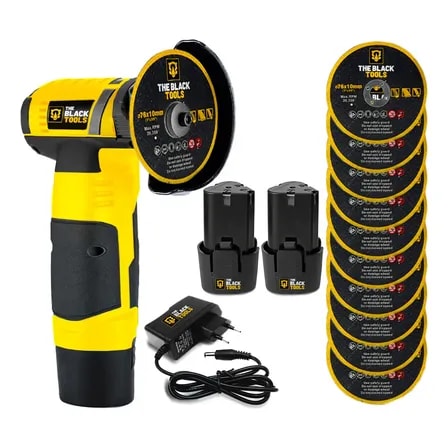 Imagem do Esmerilhadeira Rebarbadora Lixadeira Portatil Com 2 Baterias 12v 660w Sem Fio 3pol 75mm Bmr120 The Black Tools