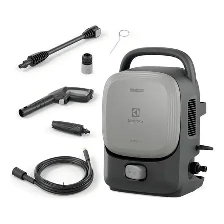 Imagem do Lavadora De Alta Pressao Electrolux 1600psi 1400w De Potencia Com Engate Rapido Easywash Lava Jato Lava Car Qws1600 Cinza Urban Grey 127v