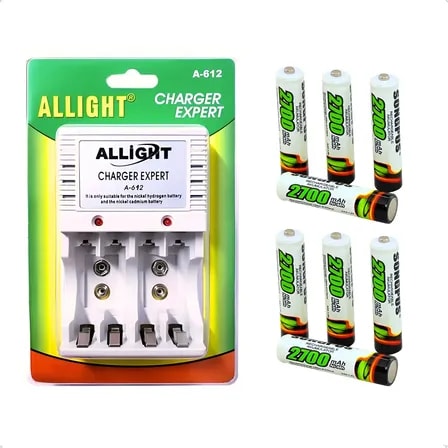 Imagem do Kit 8 Pilhas 3a Palito Carregador De Pilhas Rapido Bivolt