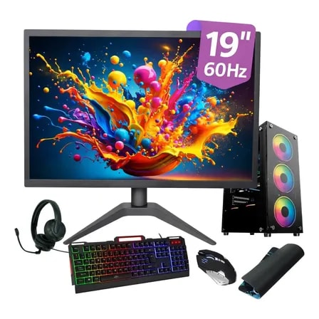 Imagem do Pc Gamer Completo I5 Rx550 16gb Ram Ssd 1tb Nvme Monitor 19 1 Tb 16 Gb Rx550
