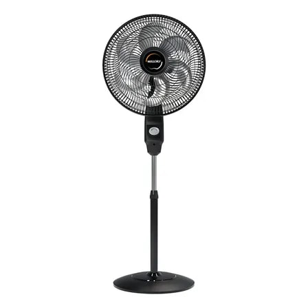 Imagem do Ventilador De Coluna Mallory Eolo Preto E Grafite Cor Das Pas Prateado Diametro 40 Cm Material Das Pas Plastico Quantidade De Pas 6 220v