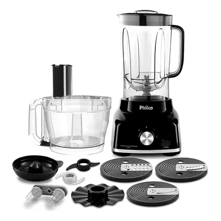Imagem do Multiprocessador Pro 9 Em 1 Batedeira Philco Turbo 1700w Preto 110v