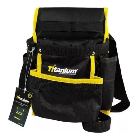 Imagem do Bolsa Cinto Ferramentas 7 Bolsos Preto Ajustavel Titanium 08000
