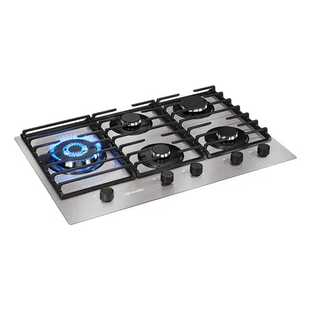 Imagem do Cooktop 5 Bocas Mueller Mcg5bl Mesa De Aluminio Tripla Chama Aluminio 127 220v