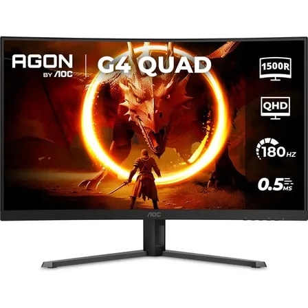 Imagem do Monitor Gamer Curvo Aoc Agon Quad 32 180hz 0 5ms Cq32g4e Preto
