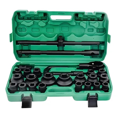 Imagem do Jogo Com 26 Soquetes De Impacto 3 4 Linha Pesada 21mm A 65mm Verde