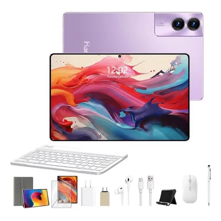 Imagem do Tablet Android 14 Tab Kit Completo 12 8 Full Hd 16gb Ram 512gb Deca Core Wifi 2 4 4g 5g Dual Sim Bateria 8800mah Lavanda