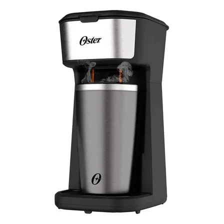 Imagem do Cafeteira Oster 2day Inox 2 Em 1 Ocaf200 Com Copo Termico Preto Inox 127v