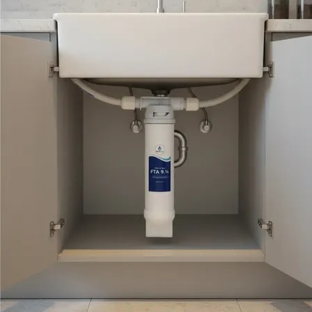 Imagem do Filtro Agua Redmag Carvao Ativado Pou230 Para Pia Reducao Cloro Branco