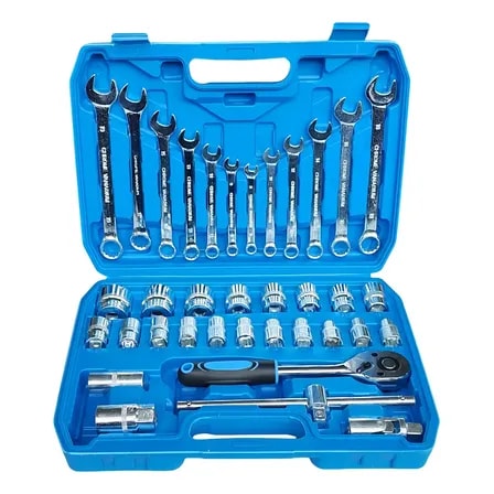Imagem do Kit Jogo Soquete E Chave Combinada Catraca 37 Pcs Com Maleta Cinza Escuro