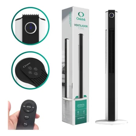Imagem do Ventilador Torre Coluna Circulador Potente Silencioso 106cm 1 06 M Branco 220v Preto Plastico2