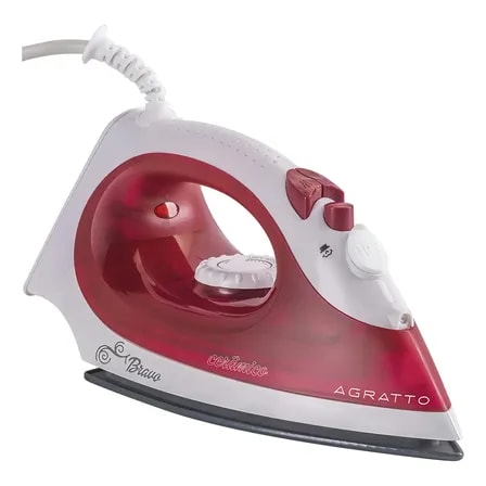 Imagem do Ferro De Passar Roupa A Vapor A Seco Base Ceramica Antiaderente Cabo Giratorio Agratto Bravo Fc 02 Voltagem Vermelho 220v