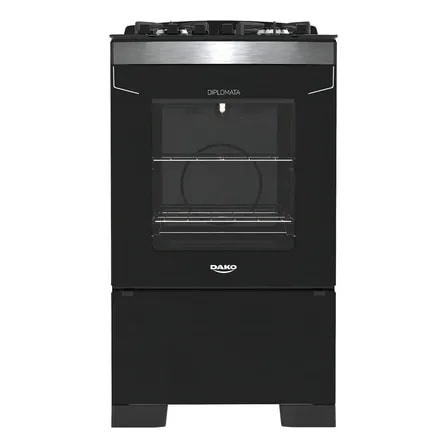 Imagem do Fogao 4 Bocas Dako Diplomata Grill Frente Vidro Timer Digit Cor Preto 127 220v