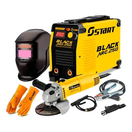 Imagem do Maquina Inversora Solda Eletrodo 250a Esmerilhadeira 780w Amarelo 220v