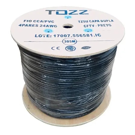 Imagem do Cabo De Rede Cat 5 Tozz Dupla Capa Externo Utp 305 Metros
