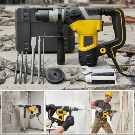 Imagem do Martelete Rompedor Perfurador Profissional 2400w Sds Plus Amarelo 220v 60hz