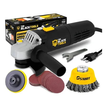 Imagem do Esmerilhadeira Lixadeira Angular The Black Tools 4 1 2 11000rpm 780w Com Kit Escova De Aco Boina E Discos Preto 127 220v