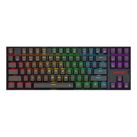 Imagem do Teclado Mecanico Gamer Kumara Elite Preto K552 Krs Iluminacao Rainbow Preto Portugues Brasil Redragon