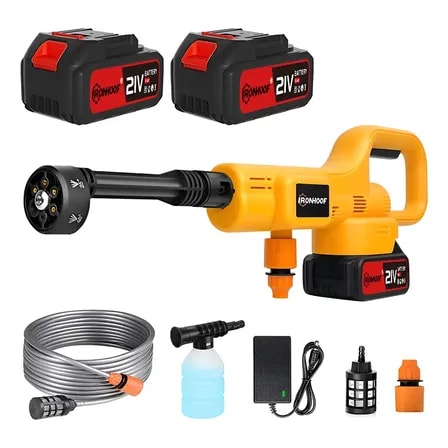Imagem do Lavadora Alta Pressao Portatil Sem Fio Brushless 2 Bateria Amarelo 110 V 127 V 220 V