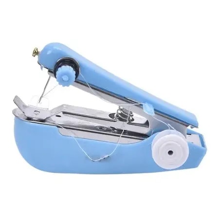 Imagem do Maquina Manual Costura Maquininha De Mao Mecanica Portatil Azul Celeste
