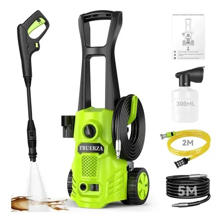 Imagem do Lavadora De Alta Pressao Truerza Para Casa E Jardim Com 1 8 Kw E Verde Limao 127v