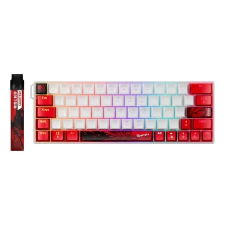 Imagem do Teclado Mecanico Keycaps Personalizadas Com Strap Courtesy Branco Portugues Brasil