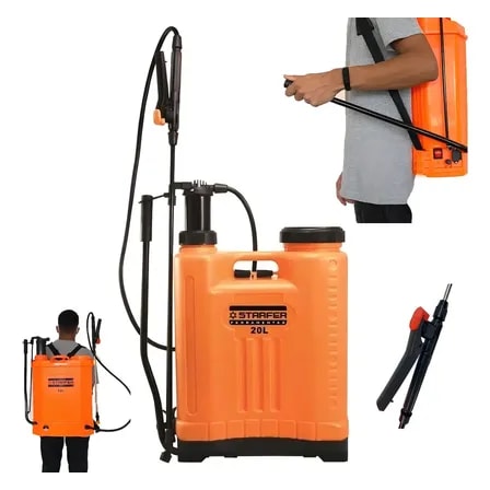 Imagem do Pulverizador Manual De Compressao Starfer 20l Com Bicos Ajustaveis Laranja
