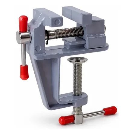Imagem do Mini Torno Morsa De Mesa Profissional Para Bancada Fixa Cinza