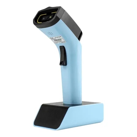 Imagem do Leitor Codigo Barras Qr Code Sem Fio Bluetooth 1d 2d Boleto Cor Azul Celeste Tipo De Conector Do Cabo Usb