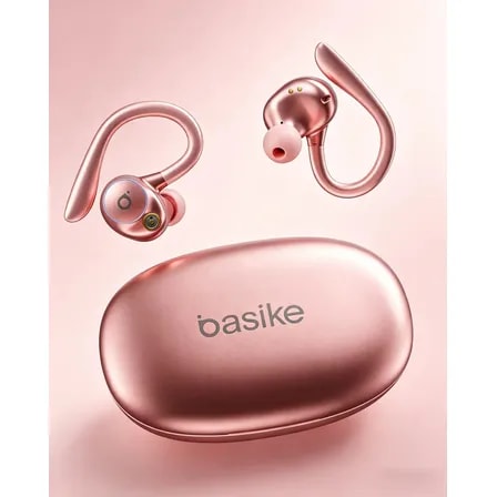 Imagem do Basike Fone De Ouvido Bluetooth Sem Fio Tws Com Ear Clip Gancho Bluetooth5 4 Graves Fortes E 3d Surround Hifi 10h Bateria Carregamento Rapido Enc Cancelamento De Ruido Ipx6 Resistente Para Academia